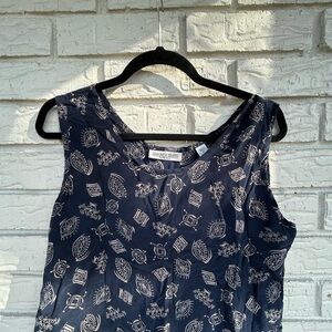 Women's Navy Printed Top